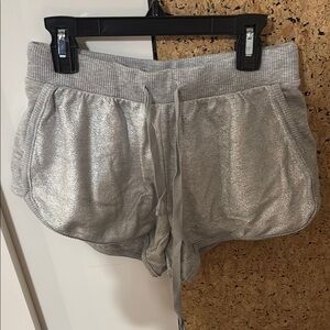Silver Athletic Aerie Shorts with Elastic Waistband